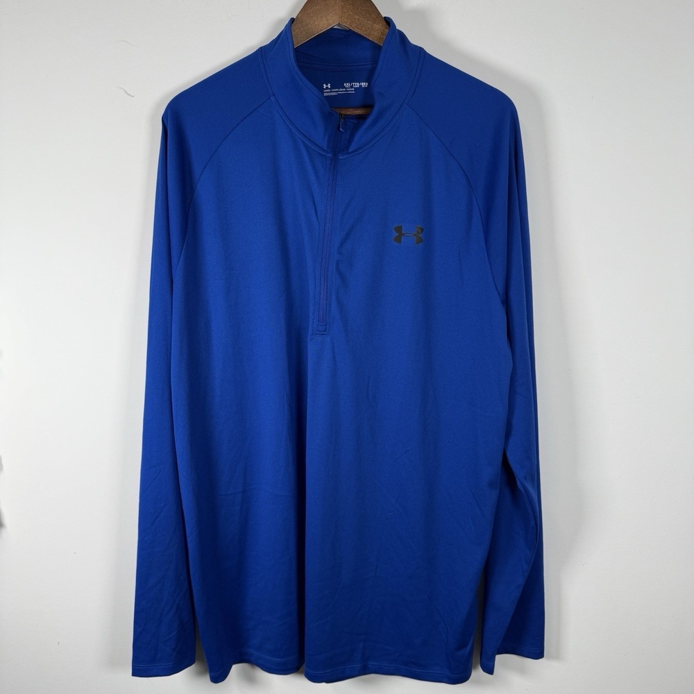 Under Armour 1/4 Zip Pullover Blue Mens Size 2XL Tall Loose Fit Casual